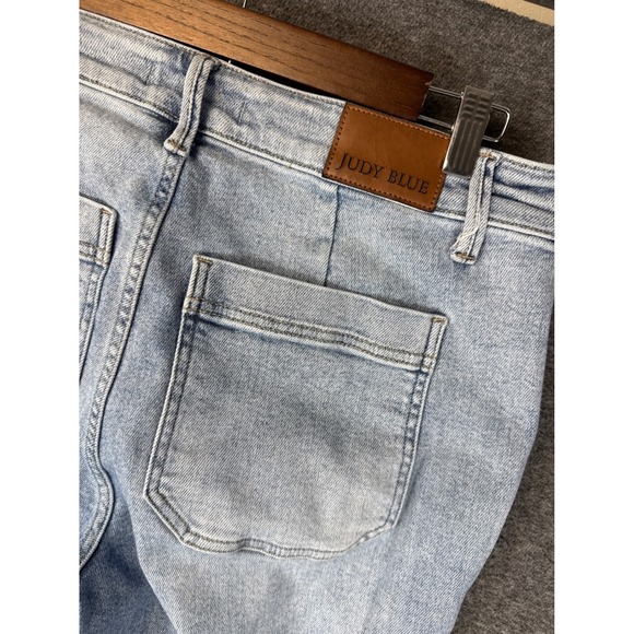 Judy Blue High Waist Vintage Double Cuffed Jogger Jeans Light Wash Size 30 Denim - Picture 13 of 14